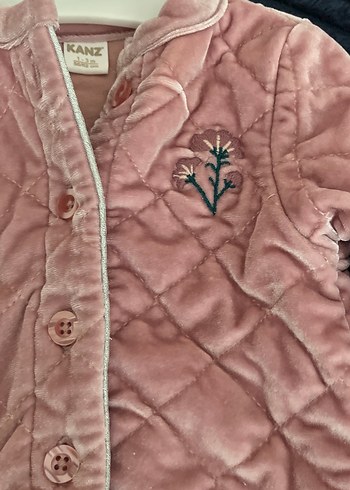 Düğmeli Pembe Kız bebek ceket - Görsel 4