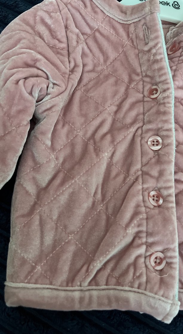 Düğmeli Pembe Kız bebek ceket - Görsel 2