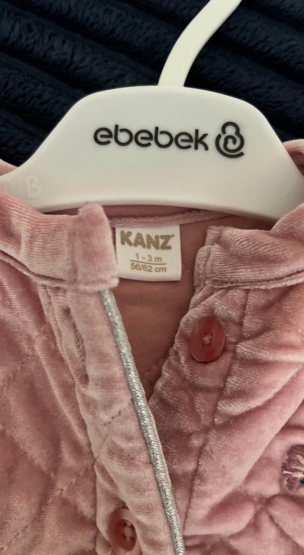 Düğmeli Pembe Kız bebek ceket - Görsel 3