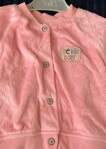 Düğmeli Pembe Kız bebek yelek - Görsel 2