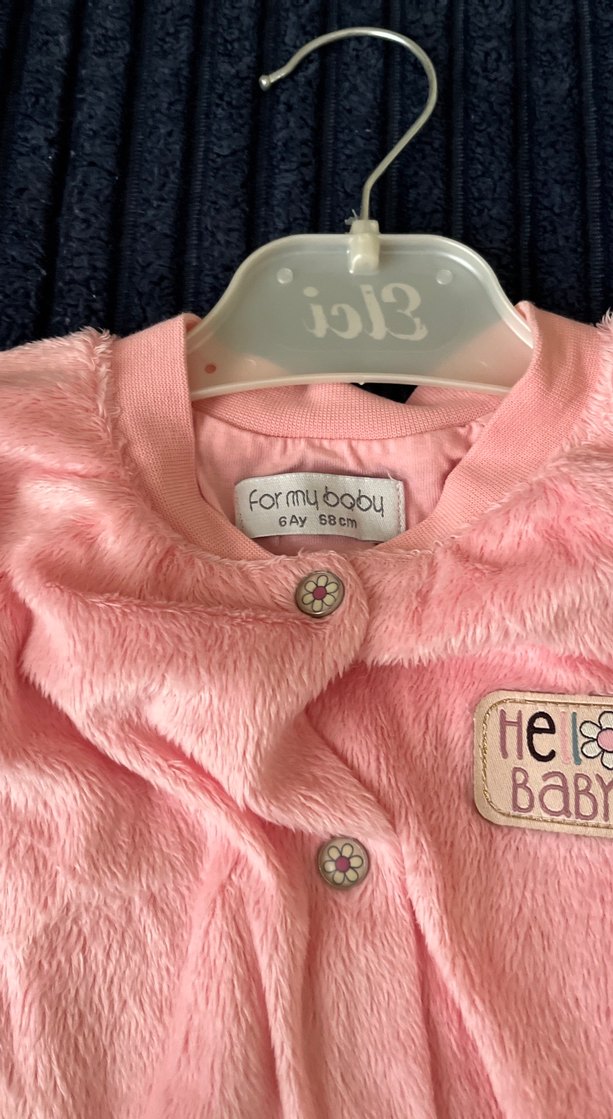 Düğmeli Pembe Kız bebek yelek - Görsel 3