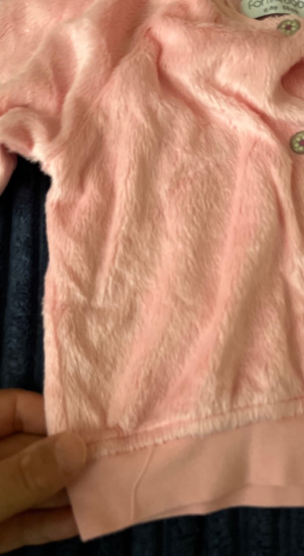 Düğmeli Pembe Kız bebek yelek - Görsel 4