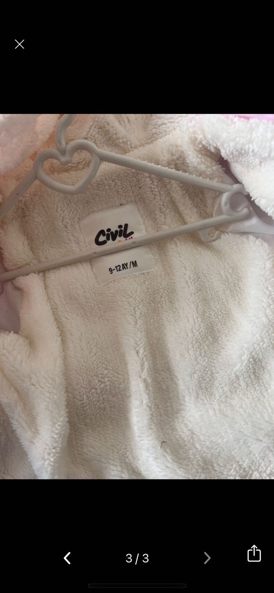 Kız Çocuk Pembe Kapüşonlu mont - Görsel 2