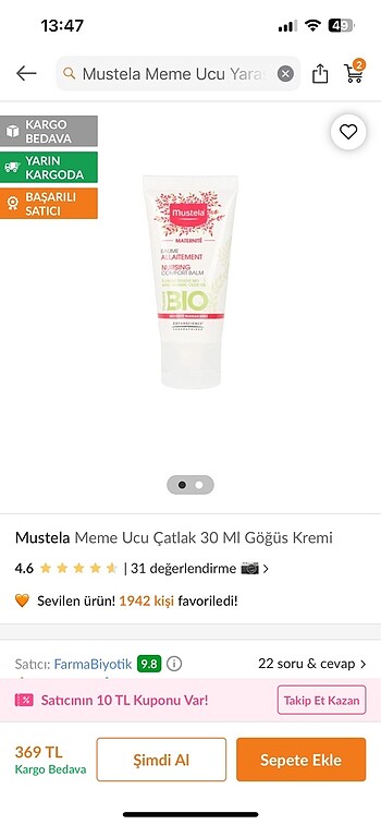 Beden Mustela meme ucu çatlak kremi