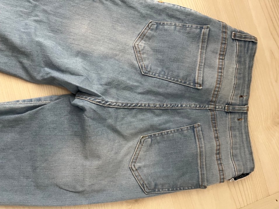 Düğmeli Mavi Kadın Denim Pantolon - Görsel 3