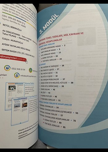 Beden Kimya Ders İşleyiş Modülleri - Aydın Yayınları