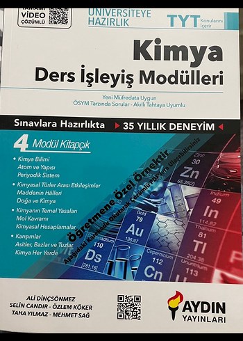 Kimya Ders İşleyiş Modülleri - Aydın Yayınları