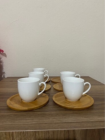 Bambu tabaklı fincan takımı