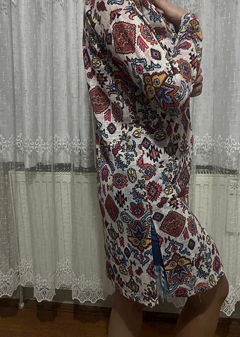 Zara Bohem Çok Renkli Midi Kadın Hırka
