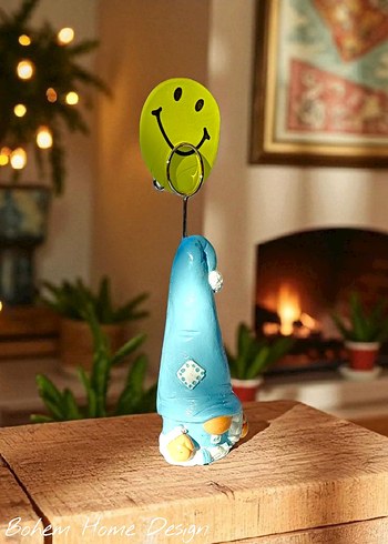 Mavi Şapkalı Gnome Cüce not tutucu