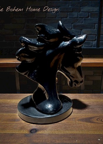 Siyah At Figürü Dekoratif Obje - Görsel 3