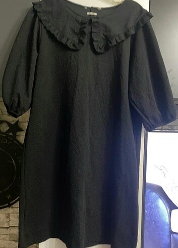 Yakalı Esnek kumaş elbise