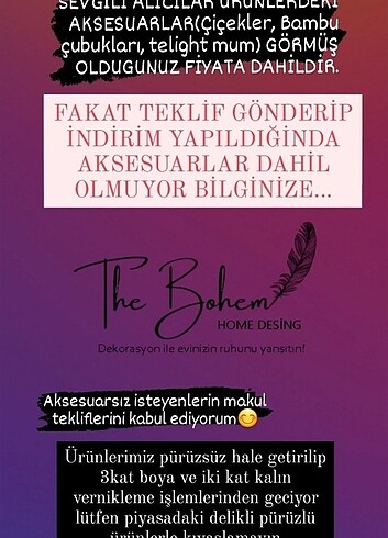 Beden Bohem vazo mum set 5 parça