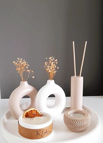 Beden Bohem vazo mum set