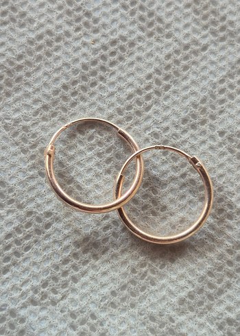 Rose Renk Minimalist gümüş Halka Küpe