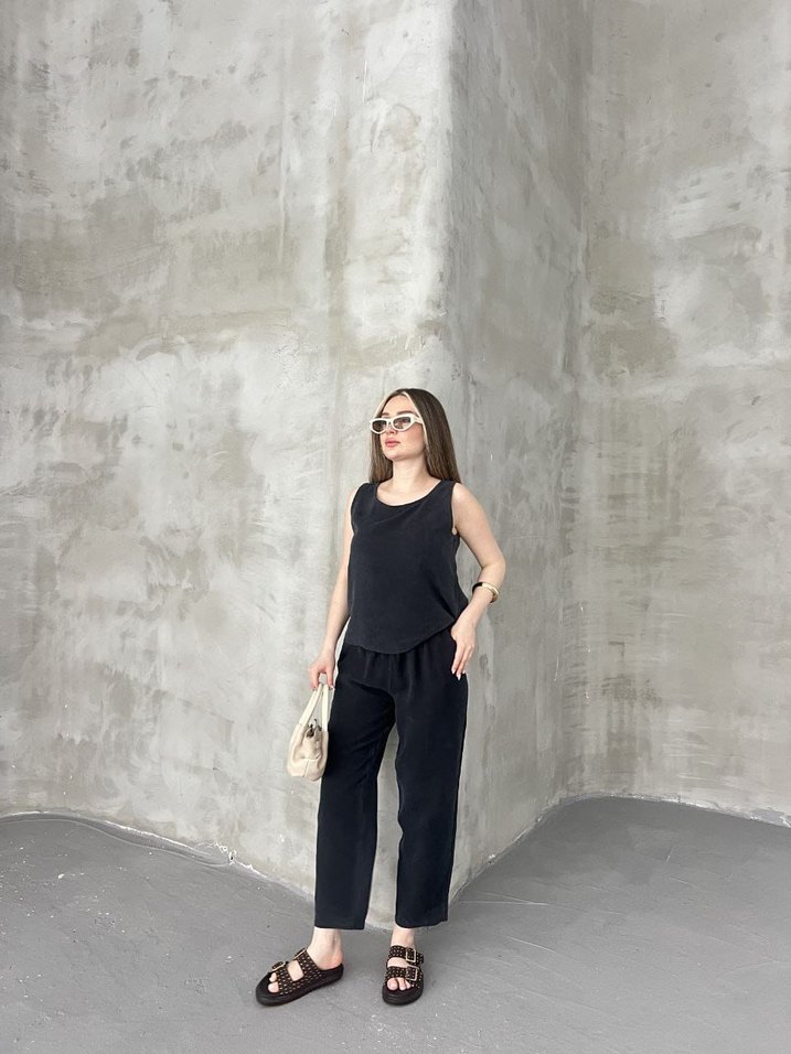 Lacivert Keten  Kolsuz, Midi Boy - Görsel 2