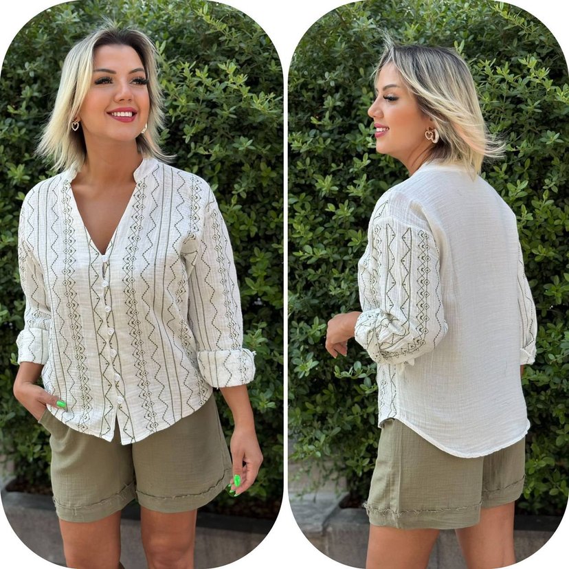 müslin kumaş Şort - Görsel 2