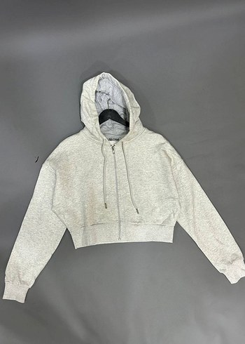 Kadın Gri Yüksek Yakalı Uzun Kollu Mini Spor Üst - Görsel 8