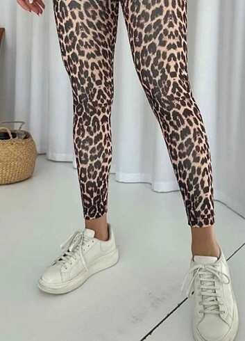 xl Beden Leopar desenli tayt