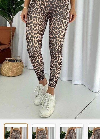 xl Beden kahverengi Renk Leopar desenli tayt