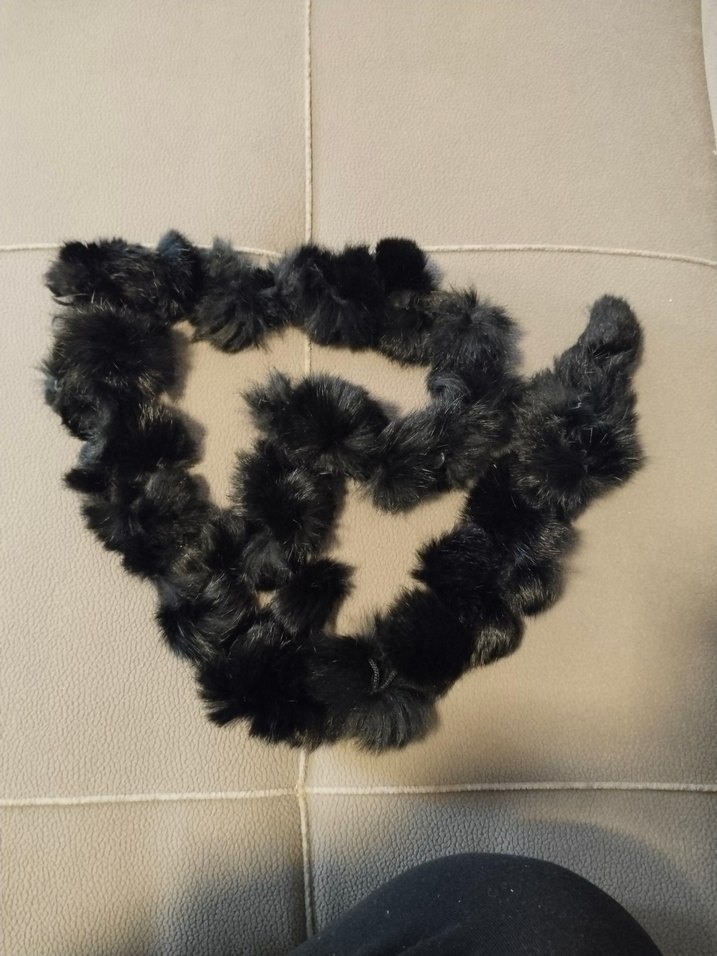 Siyah Uzun Kürk Detaylı Kadın Atkı - Görsel 3