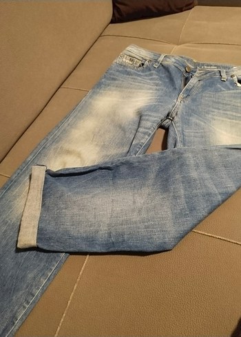 Gri Baskılı Kadın Denim Midi Jean - Görsel 8
