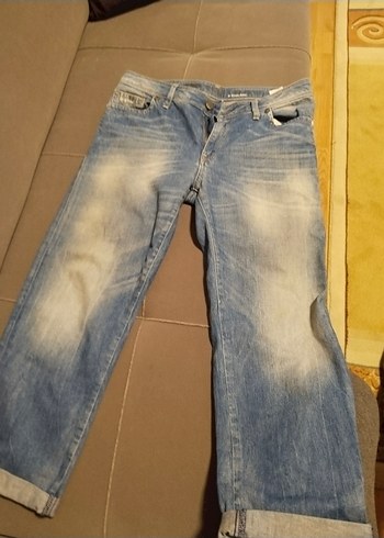 Gri Baskılı Kadın Denim Midi Jean - Görsel 7