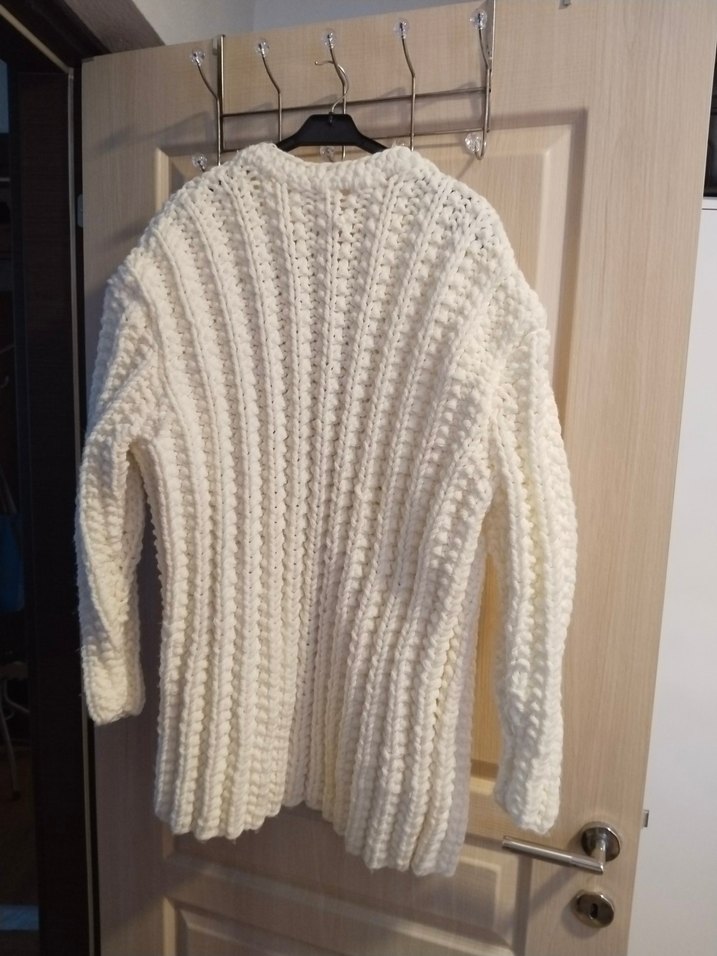 Beyaz Örgü Kadın Hırka - Görsel 3