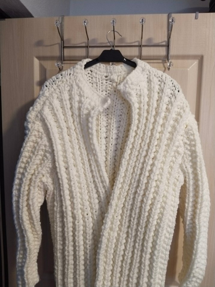 Beyaz Örgü Kadın Hırka - Görsel 2