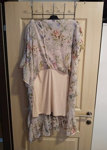 Pembe Bohem V Yaka Uzun Elbise - Görsel 5