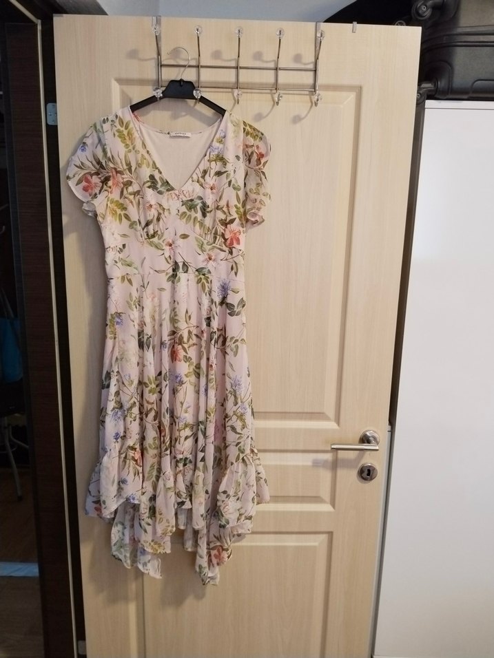 Pembe Bohem V Yaka Uzun Elbise - Görsel 2