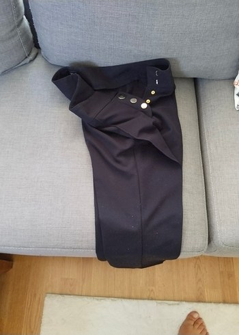 siyah Kemerli Kadın Kumaş Pantolon - Görsel 3