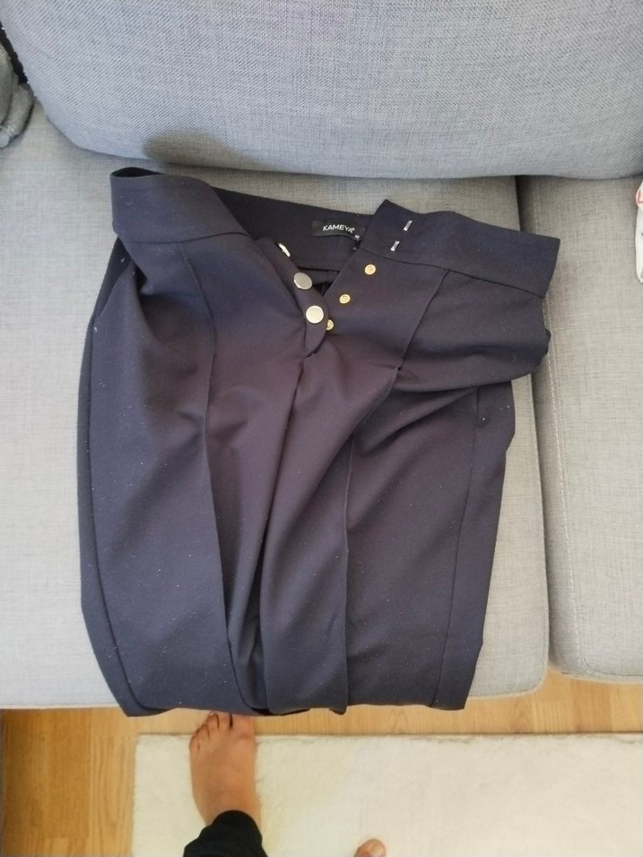 siyah Kemerli Kadın Kumaş Pantolon - Görsel 5