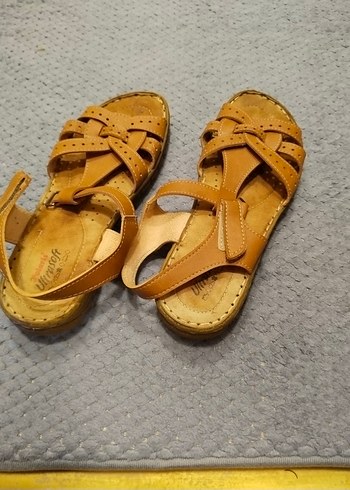 Bej Dolgu Topuklu Kadın Sandalet - Görsel 8