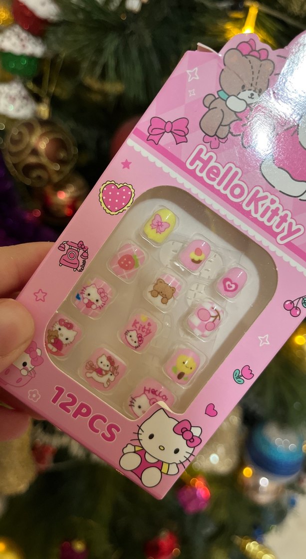 Hello Kitty 12'li Pembe Tırnak Süsleri - Görsel 3