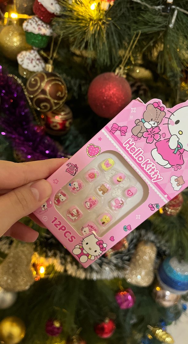 Hello Kitty 12'li Pembe Tırnak Süsleri - Görsel 2