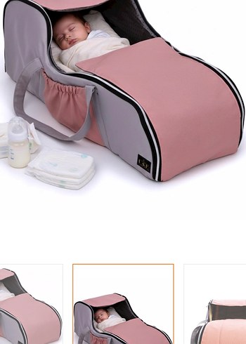 Pembe Gri Baskılı Bebek Çantası - Görsel 2