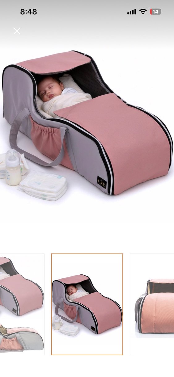 Pembe Gri Baskılı Bebek Çantası - Görsel 2