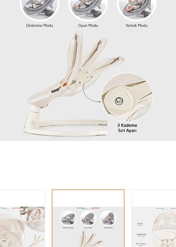 3 Kademe Sırt Ayarlı Beyaz Bebek Ana Kucağı - Görsel 2