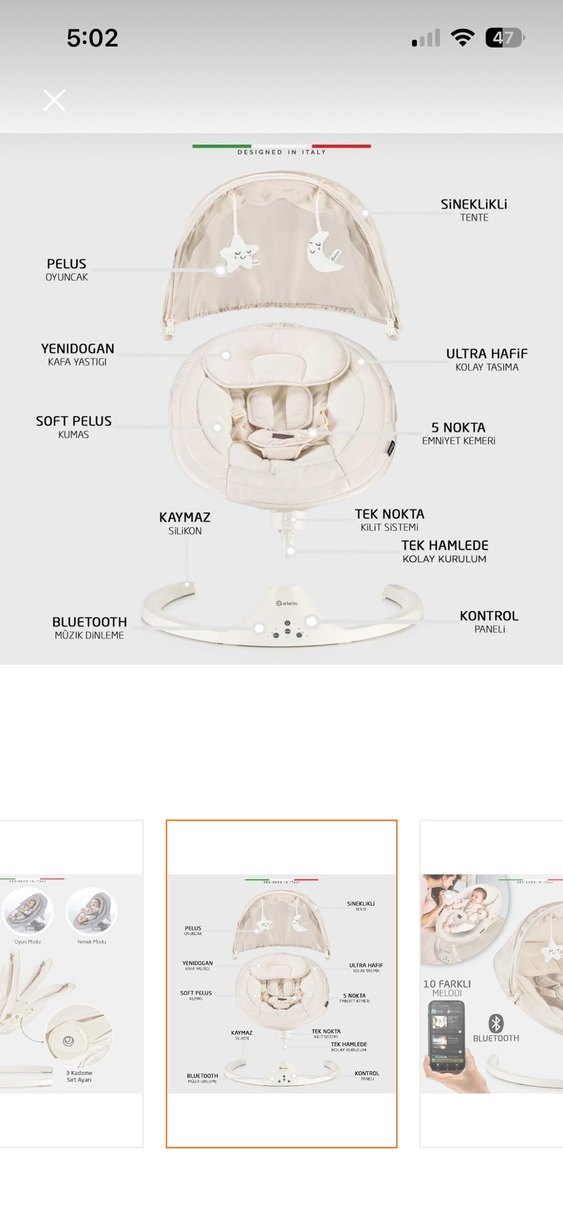 3 Kademe Sırt Ayarlı Beyaz Bebek Ana Kucağı - Görsel 3