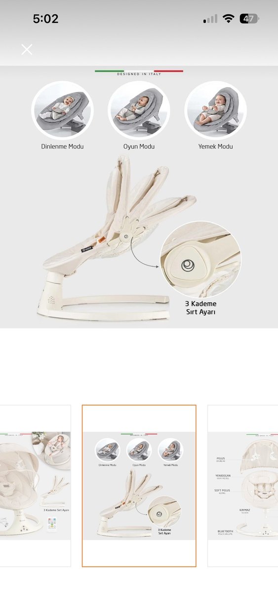 3 Kademe Sırt Ayarlı Beyaz Bebek Ana Kucağı - Görsel 2