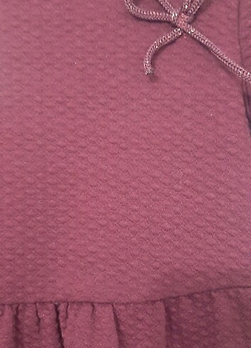 6-9 Ay Beden bordo Renk Koton baby