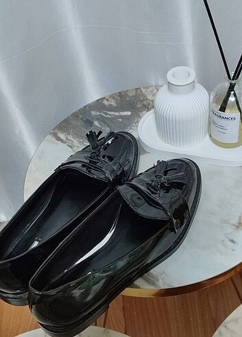 bershka siyah loafer ayakkabı