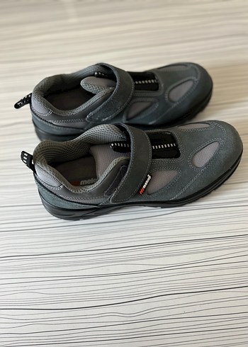 Erkek Gri Spor Biker Ayakkabı Velcro - Görsel 4