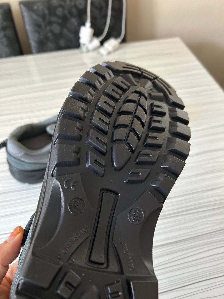 Erkek Gri Spor Biker Ayakkabı Velcro - Görsel 5