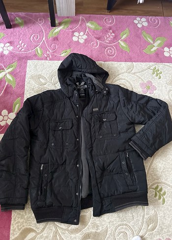 Siyah Kapüşonlu Erkek Midi Mont - Görsel 3