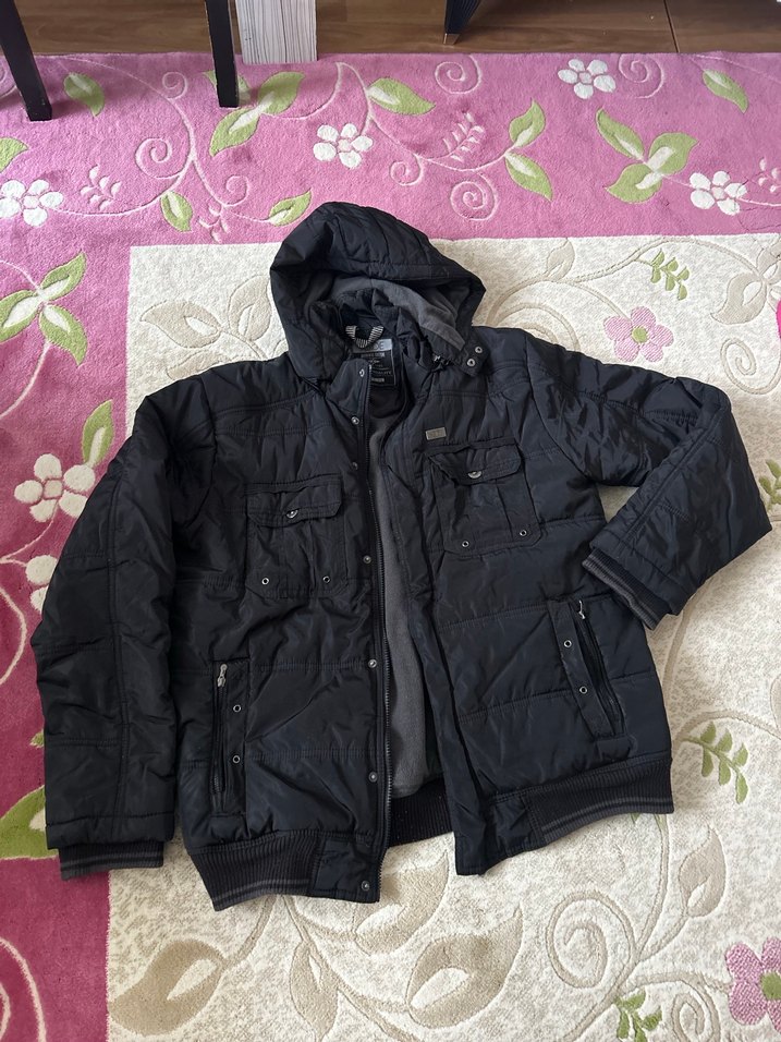 Siyah Kapüşonlu Erkek Midi Mont - Görsel 2