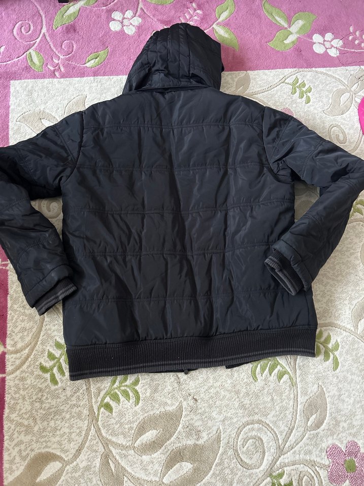 Siyah Kapüşonlu Erkek Midi Mont - Görsel 5