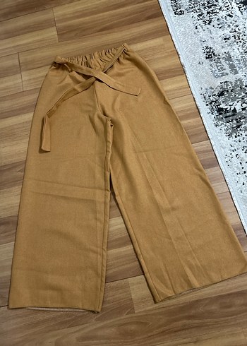 Bej Kadın Midi Kumaş Pantolon - Görsel 2