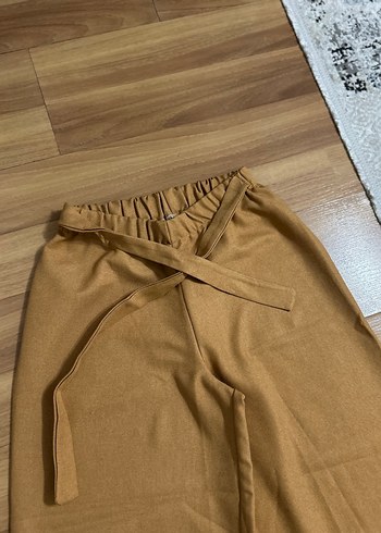 Bej Kadın Midi Kumaş Pantolon - Görsel 3